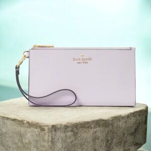 NWT Kate Spade Patel Lavender Double Zippier Wristlet